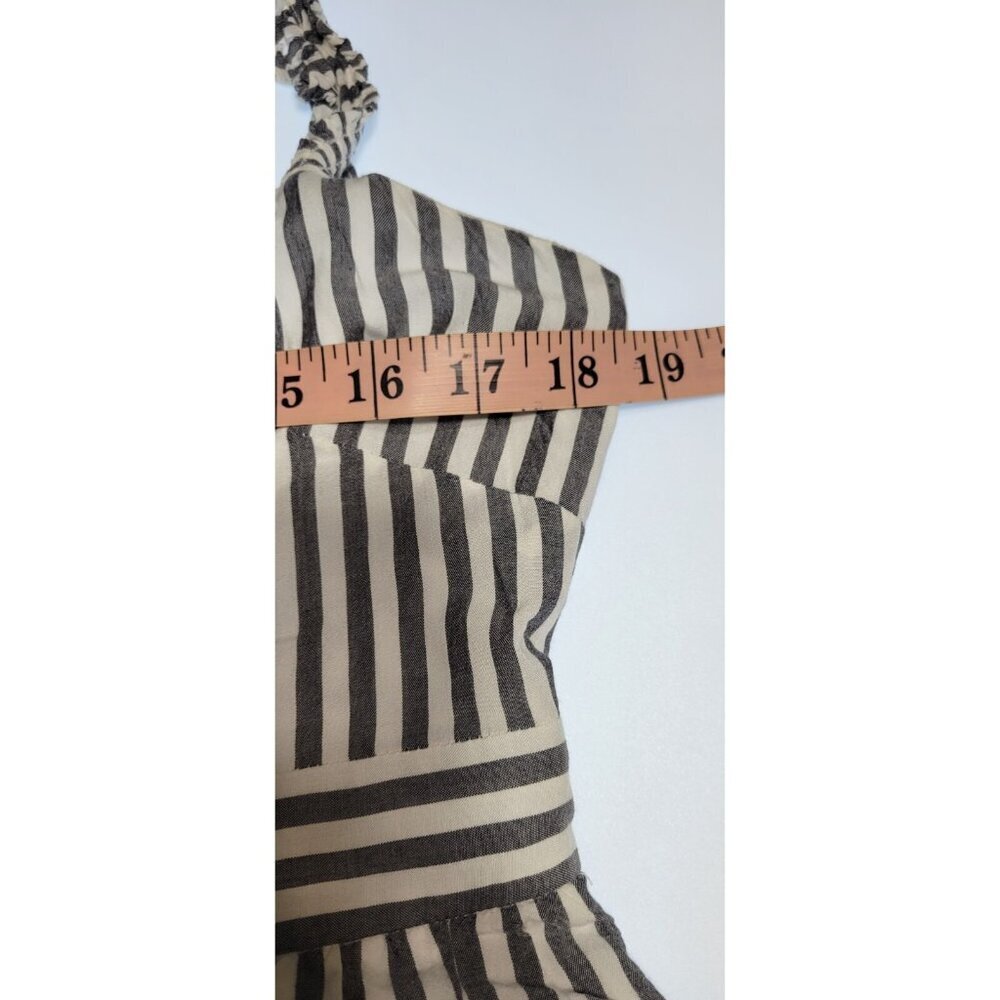 Madewell Midi Dress Size 14 Striped Sleeveless Ruffle Straps Cotton Women’s - Picture 9 of 13